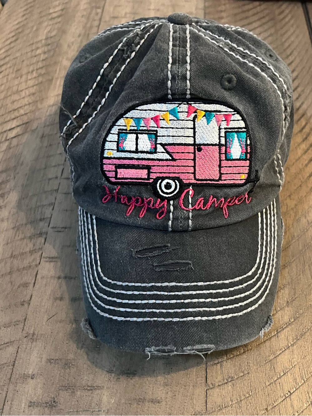 KBETHOS Gray Baseball Cap with Pink Camper Patch